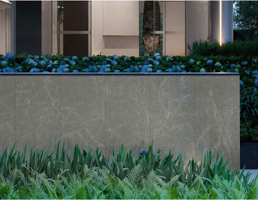 خرید کاشی نمای بیرونی لعاب‌دار خاکستری مقاوم در برابر سایش 600x1200 میلی‌متر ساخت آنلاین