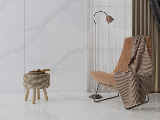 خرید 1420x2700mm Matt Carrara کف سفید سنگ سنگ شکن برای مرکز خرید ساخت آنلاین