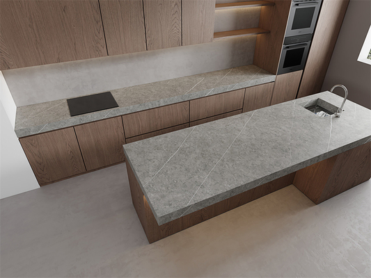 خرید خاکستری 1420x2700mm مات پولیش سنگ سینتر شده برای هتل ساخت آنلاین