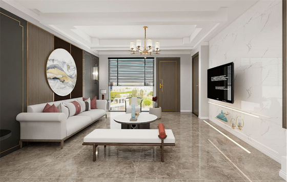 خرید کاشی پرسلان پولیش شده درجه AAA با ابعاد 600x1200 میلی‌متر، طرح سنگ مرمر خاکستری ساخت آنلاین