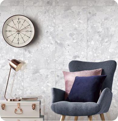 خرید خاکستری روشن 750x1500mm کف داخلی ISO9001 کاشی و مقاومت در برابر پوشیدن Terrazzo Baby Face کاشی چینی برای حمام و ساختمان ساخت آنلاین