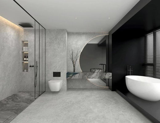 خرید 1200x1200mm خاکستری نرم شیشه ای برزیلین کاشی برای حمام ساخت آنلاین