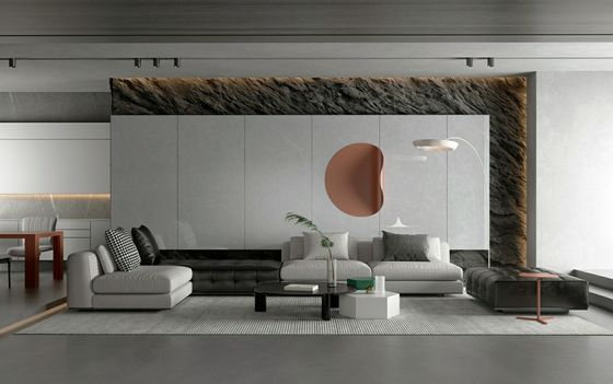 خرید 900x1800mm کاشی پورسلین شیک شده شیشه ای خاکستری مقاوم در برابر خراش ساخت آنلاین