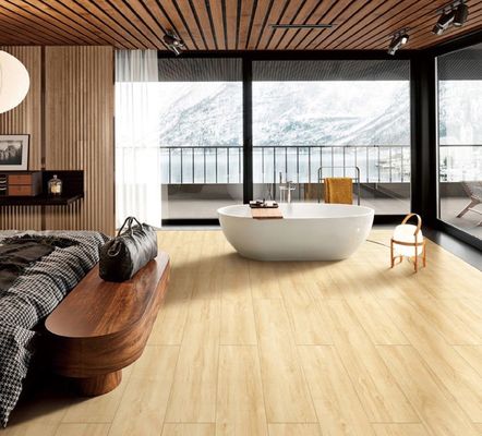 خرید کاشی‌های پرسلان چوبی درجه AAA، 250x1500 میلی‌متر، قهوه‌ای زرد رسی ساخت آنلاین