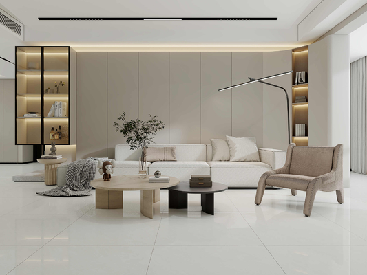 خرید کف داخلی خاکستری روشن 800x800mm کاشی های چینی شیشه ای برای ساخت و ساز ساخت آنلاین