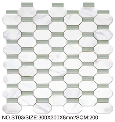 خرید موزاییک سنگ طبیعی آجری سفید 300x300 میلی‌متر برای بازسازی و استخر ساخت آنلاین