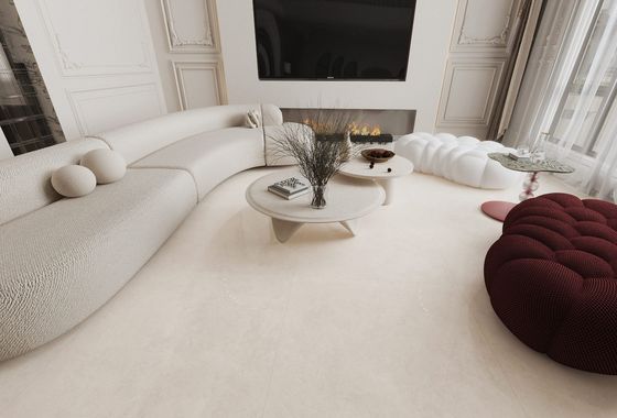 خرید کاشی های ضد لغزش بژ سازگار با محیط زیست 1000x1000 میلی متر، کاشی پرسلان لعابدار براق کف داخلی برای بازسازی و رستوران ساخت آنلاین