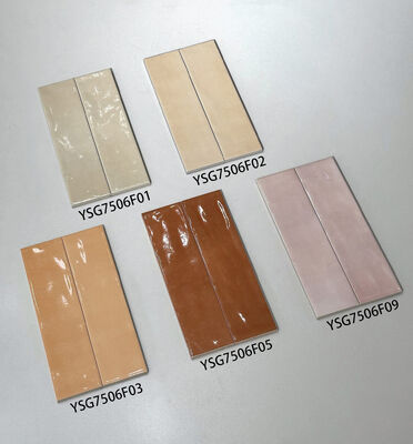 خرید کاشی دیواری سرامیکی براق طرح بژ صورتی رترو 75x300 میلی‌متر برای اتاق خواب و اتاق غذاخوری ساخت آنلاین