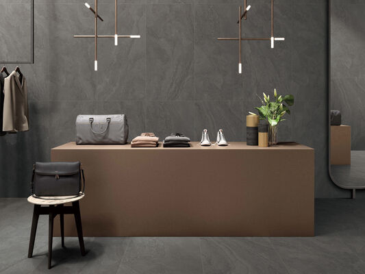 خرید خاکستری تیره و ظریف و مقاوم در برابر لکه 600x1200mm Matt With Mold Porcelain Tiles برای اتاق نشیمن و اتاق خواب ساخت آنلاین