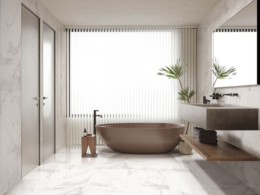 خرید Stylish and Eco-friendly Indoor Floor Carrara 600x1200mm Replica Glazed Porcelain Tiles For Dining Room and Living Room با رنگ های مختلف و رنگ های مختلف ساخت آنلاین