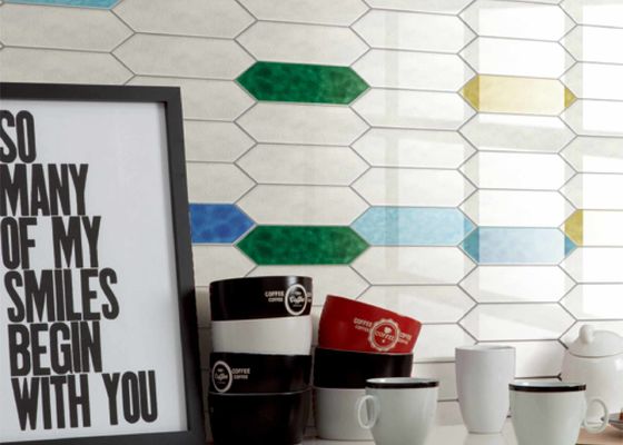 خرید کاشی های دیواری سرامیکی جیک جیک 3D درخشان 75x300 میلی متر طراحی مدرن ساخت آنلاین