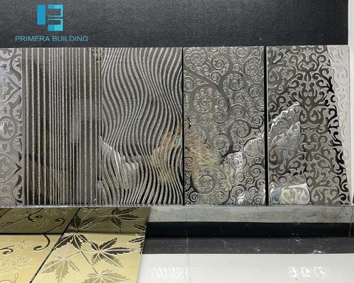 خرید کاشی و سرامیک سه بعدی 300x600 میلی متری جلا داده شده با دکور دیواری با خط طلا ساخت آنلاین