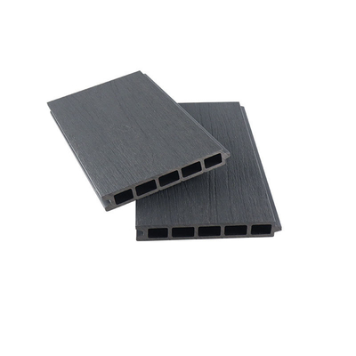 پانل کامپوزیت پلاستیک چوب خاکستری تیره پارتیشن تخته آلاچیق بیرون حیاط 170x24mm