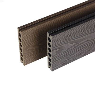 کفپوش کامپوزیت چوب پلاستیکی سه بعدی پانل کف WPC 140x25mm قهوه ای عایق پلت فرم حیاط