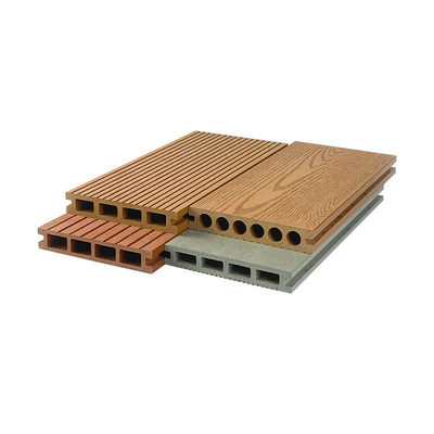 تخته کفپوش 152x23mm WPC پانل کف خارجی برای مصالح ساختمانی تخته کف سوراخ گرد توخالی