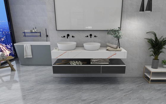 سنگ مرمر نگاه 400x400mm سرمیک کاشی روستایی داخلی مت شیشه ای کف داخلی خاکستری دیواری کاشی ضد آب