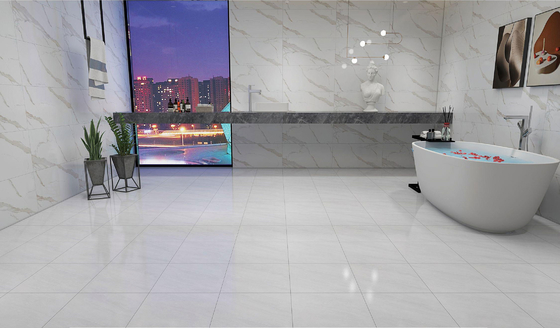 مقاومت در برابر اسید 400x400mm خاکستری روشن مات شیشه ای سرامیکی کاشی روستایی برای اتاق نشیمن و حمام