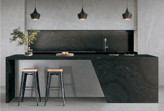 1600×3200×12 میلی متر سنگ های لوکس سنگ شکن اتاق نشیمن تخت فرش گالکسی خاکستری دیوار پس زمینه