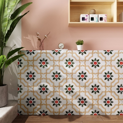 زرد روشن و سبز 200x200mm دوامدار و آجر سرامیکی کاشی روستایی برای حمام و اتاق نشیمن