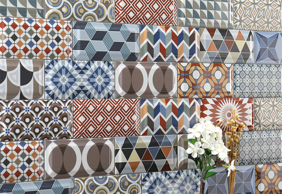 کاشی دیواری سرامیکی مدرن 75x152mm چند رنگ بدن سفید