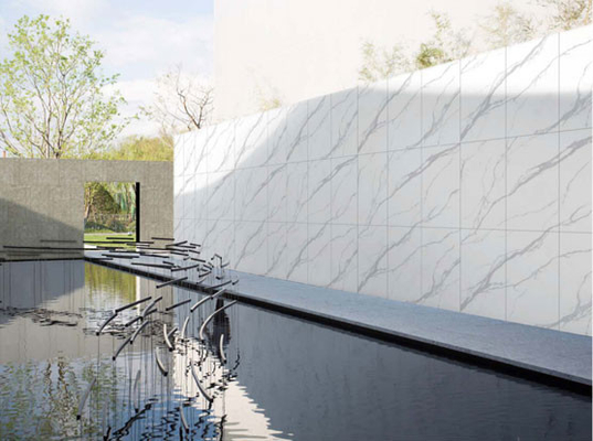 600x1200mm Carrara White Matte Antique Curtain Wall Porcelain Tiles برای پروژه ها و هتل ها