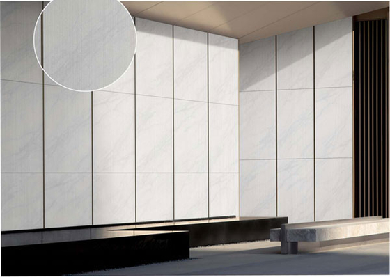 خط 3D سفید مات قدیمی دیوار پرده بیرونی کاشی پورسلین 600x1200cm برای مرکز خرید و ساختمان
