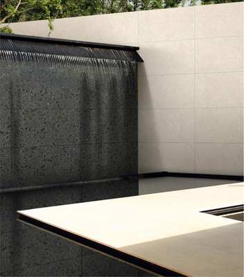 سیاه 600x1200mm نیمه پولیش پایان ماتی پرده دیواری کاشی پورسلین برای تراس و پروژه