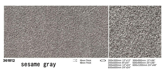 ضد لغزش تمام بدن کاشی های مدرن خاکستری 600x1200x15mm سطح شعله دار کف بیرونی کاشی پوشاک برای ساختمان