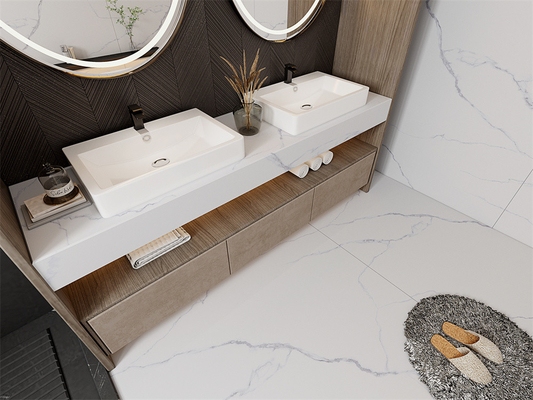 کف داخلی مقاوم در برابر اسید Carrara Matt Slabs سنگ سینتر شده برای اتاق غذا خوردن 1420x2700mm