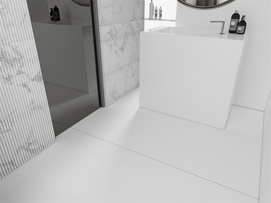 سفید خالص 1420x2700mm Matt کف سنگ سنگ شکن برای تزئین و اتاق غذا خوردن