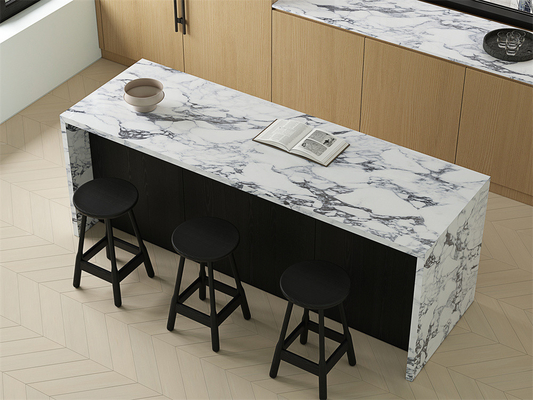 سفيد 1600x3200mm پولیش شده شیشه ای پورسلین سنگ سنگ شکن برای دفتر ضد اسید