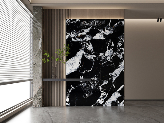 1600x3200mm سیاه مت سنگ سنگ شکن برای دیوارهای اداری