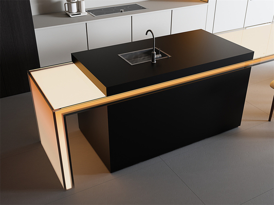 چوب سنگ سیاه مات سینتر شده برای دکوراسیون داخلی 1600x3200mm