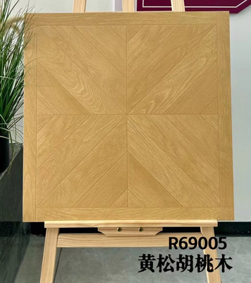 کاشی های فرش ضد باکتریایی قهوه ای 600x600 میلی متر و کاشی های سرامیکی چوبی برای طراحی بالکن