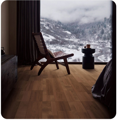 کاشی پرسلان چوبی درجه AAA 600x1200mm خاک رس قهوه ای روشن کف داخلی