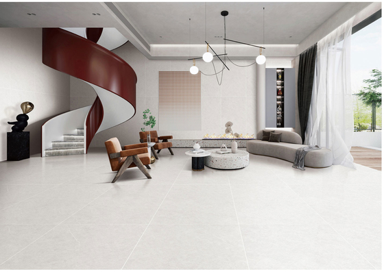 ضد لغزش سفید 750x1500mm کاشی پورسلین نرم شیشه ای و کاشی کف داخلی برای رستوران
