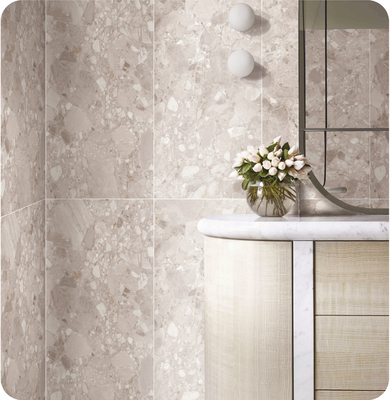 ضد آب 1200x600mm داخل کف کاشی ترازو و بیج SGS کاشی فرش نرم شیشه ای برای دوش و حمام