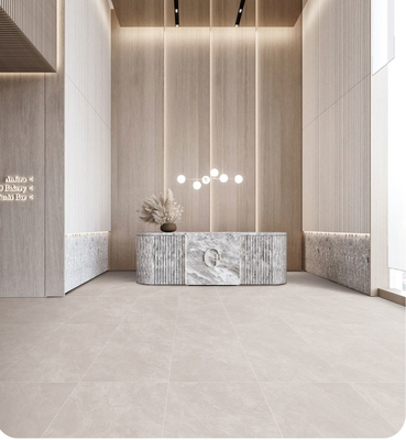 آب ضد آب بیج 600x1200mm نرم شیشه ای داخلی فرش کف چینی و فرش سازگار با محیط زیست برای بازسازی