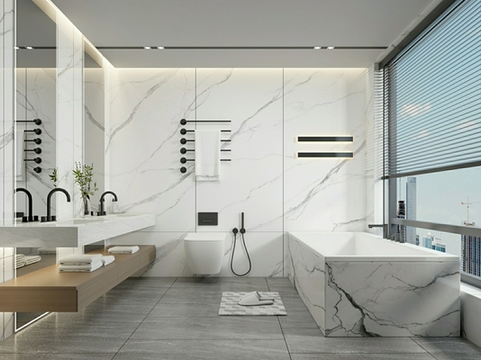 کاشی پورسلینی سفید شیک 900x1800mm ضد باکتری ضد لغزش درجه AAA