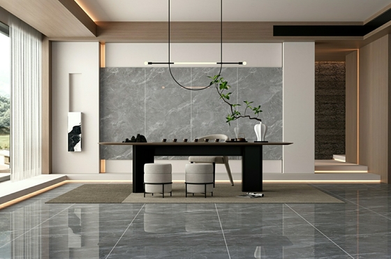 مدرن W.A 0.5% مقاوم در برابر خراش خاکستری داخل دیوار و کف پورسلین شیشه ای کاشی شیک 900x1800x9mm برای دکوراسیون و رستوران