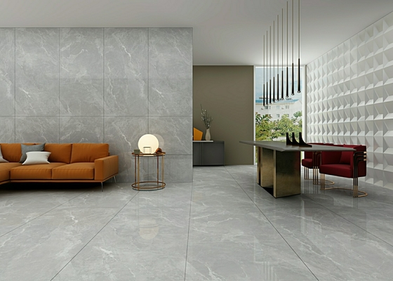 ریترو چشمگیر 900x1800x9mm رنگ خاکستری سنگ مرمر نگاه W.A 0.5% کف بیرونی شیشه ای پولیش فرش پورسلین برای حمام