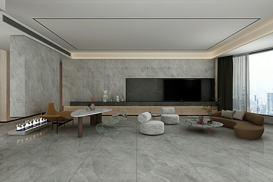 خاکستری و ظریف دیوار بیرونی و کف داخلی 900x1800x9mm شیشه ای پولیش فرش چینی برای بازسازی و پروژه