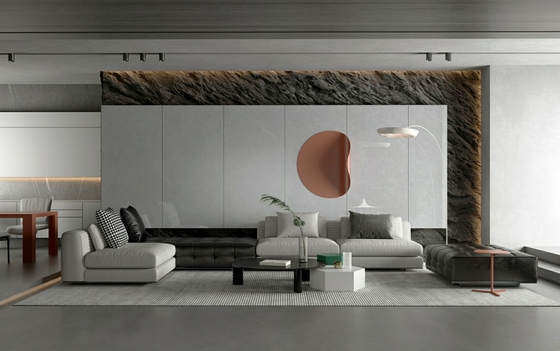 900x1800mm کاشی پورسلین شیک شده شیشه ای خاکستری مقاوم در برابر خراش