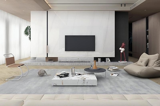 Carrara White Indoor Floor Tile Polished Glazed Porcelain Tile برای طراحی داخلی و اتاق نشیمن 900x1800x9mm