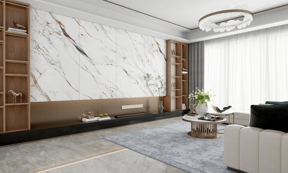 کاشی پورسلینی شیک 900x1800x9mm و درجه AAA کف داخلی و کاشی دیواری برای بالکن و دفتر طلا و سفید