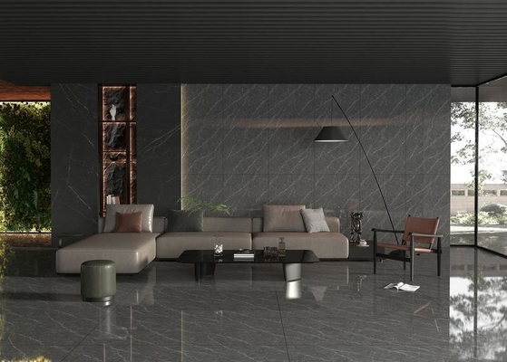 لوکس سیاه سنگ مرمر نگاه W.A0.5% خاکستری پولیش شیشه ای فرش چینی 900x1800x9mm کف داخلی برای طراحی داخلی و دکوراسیون