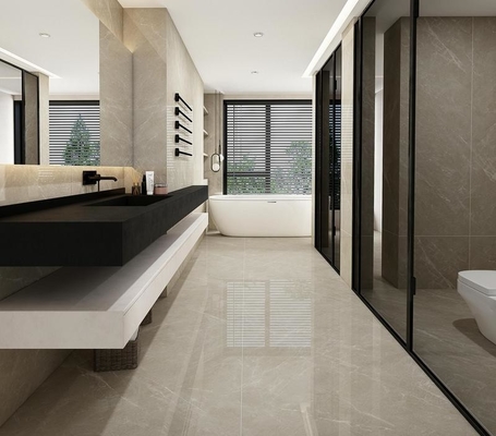 کاشی پورسلینی ضد لغز داخل منزل شیشه ای 900x1800x9mm برای پروژه و کاشی خاکستری ضد باکتری برای هتل