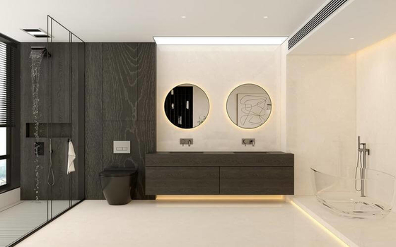 سنگ شکن درجه AAA 1200x1800x9mm کارارا پورسلین شیشه ای پولیش برای حمام و کاشی های کف داخلی
