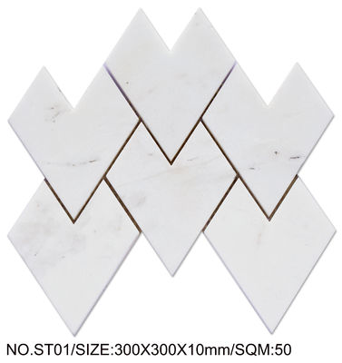 موزاییک از سنگ طبیعی سفید مقاوم در برابر اسید برای پروژه و تزئینات