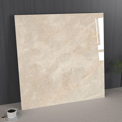 کاشی پرسلان لعابدار جلا داده شده ضد باکتری، مقاوم در برابر لکه، قهوه ای روشن، 1000x1000 میلی متر، برای کف داخلی اتاق نشیمن و اتاق غذاخوری